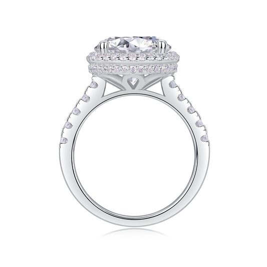 "Starry Sky" 5 Carat Moissanite Solitaire Ring – S925 Sterling Silver with Platinum Plating | VVS1 Brilliant Cut Statement Engagement Ring