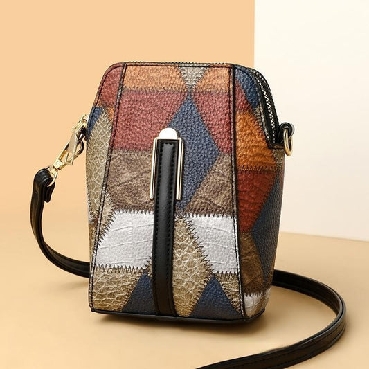Women's Soft Leather Patchwork Shoulder Bag – Vintage Stitching Hobo Tote | Large Capacity Multi-Pocket Handbag
