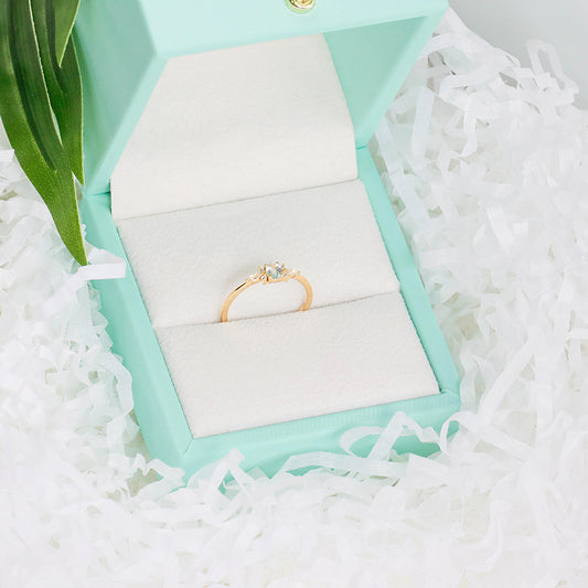 Women's S925 Sterling Silver Ring with Sky Blue Gemstone – Elegant Solitaire Design | Hypoallergenic, Tarnish-Resistant, Adjustable Fit