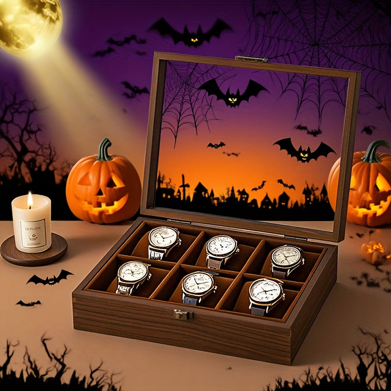 Portable 12-Slot Dual-Layer Watch & Jewelry Display Box – Premium PU Leather Storage Case | Elegant Gift for Christmas, Halloween & Special Occasions