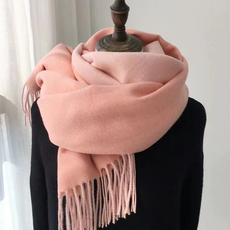 Luxury Reversible Artificial Australian Wool Scarf – Soft Cashmere-Feel Winter Shawl & Wrap | Thick Double-Sided Two-Tone Blanket Scarf