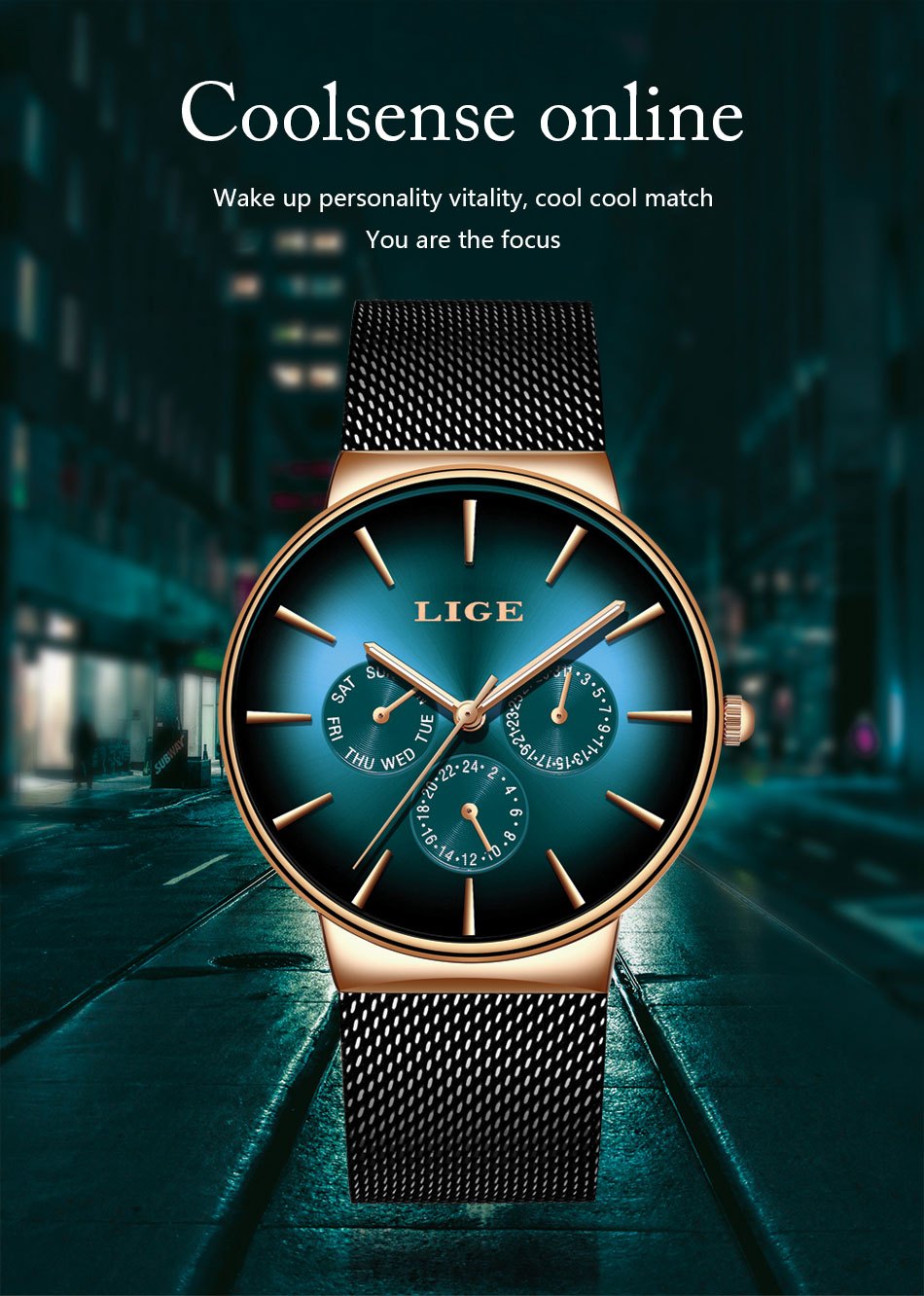 Men’s Ultra-Thin Luxury Mesh Steel Watch – Multifunction Quartz, 24‑Hour Subdial, Day/Date Calendar | Elegant Business & Casual Gift