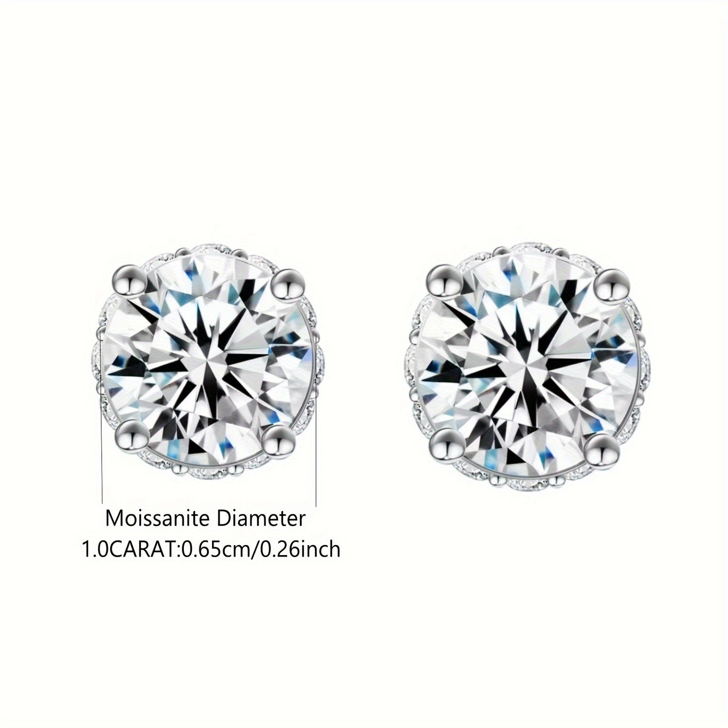 2 Carat Moissanite Diamond Stud Earrings – 925 Sterling Silver, Two Designs Available | Bohemian, Elegant & Neutral Jewelry Gift