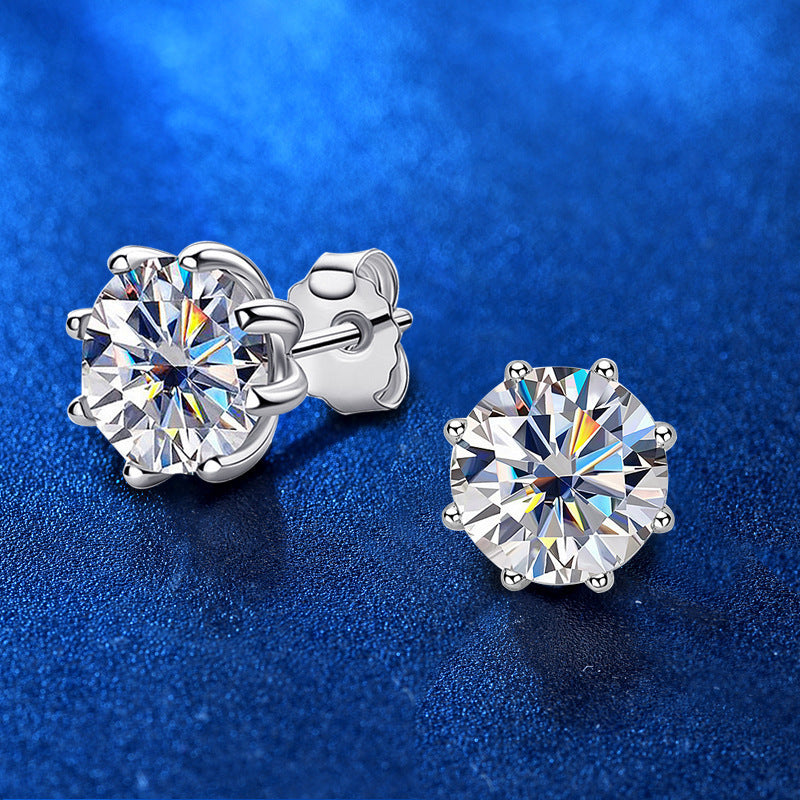 2.0 Carat Moissanite Stud Earrings | 925 Sterling Silver | Brilliant Cut Unisex Diamond Alternative