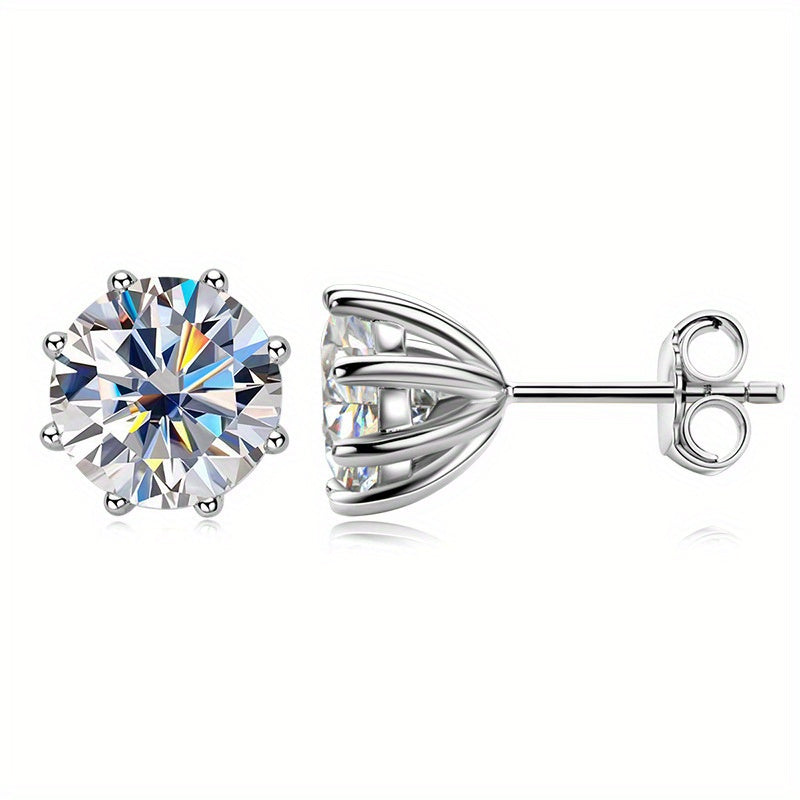 2.0 Carat Moissanite Stud Earrings | 925 Sterling Silver | Brilliant Cut Unisex Diamond Alternative