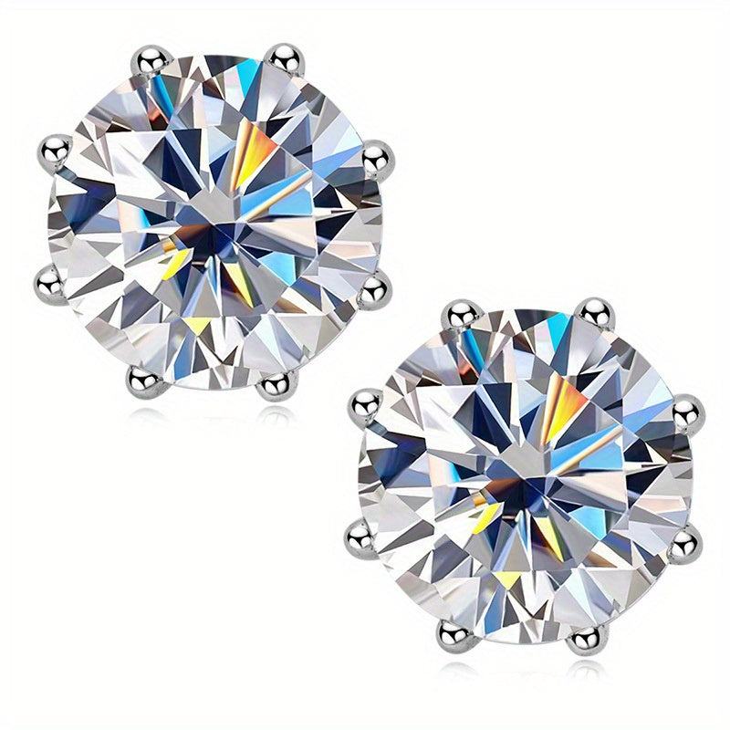 2.0 Carat Moissanite Stud Earrings | 925 Sterling Silver | Brilliant Cut Unisex Diamond Alternative