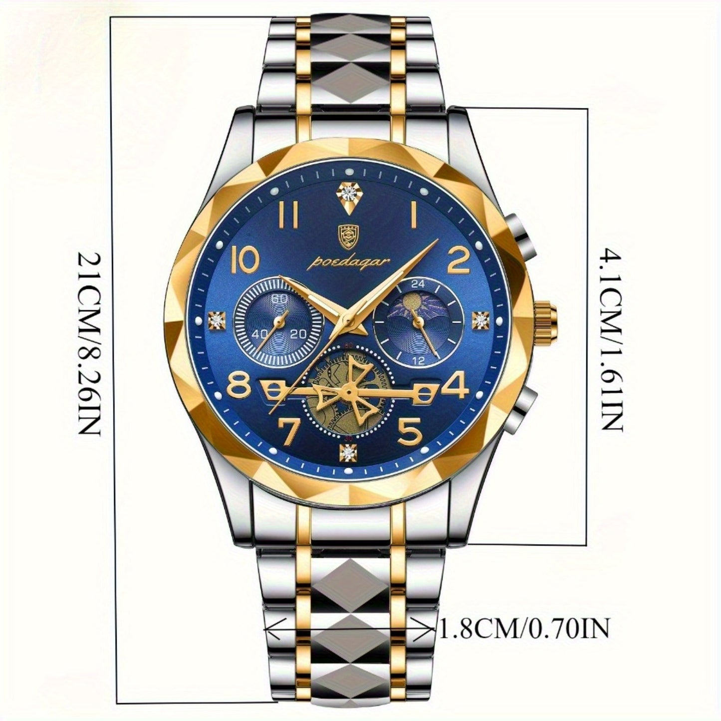 Men's Multifunction Sport Chronograph Watch – Waterproof Quartz Movement with Soft Silicone Strap | Luminous Hands & Auto Date Display