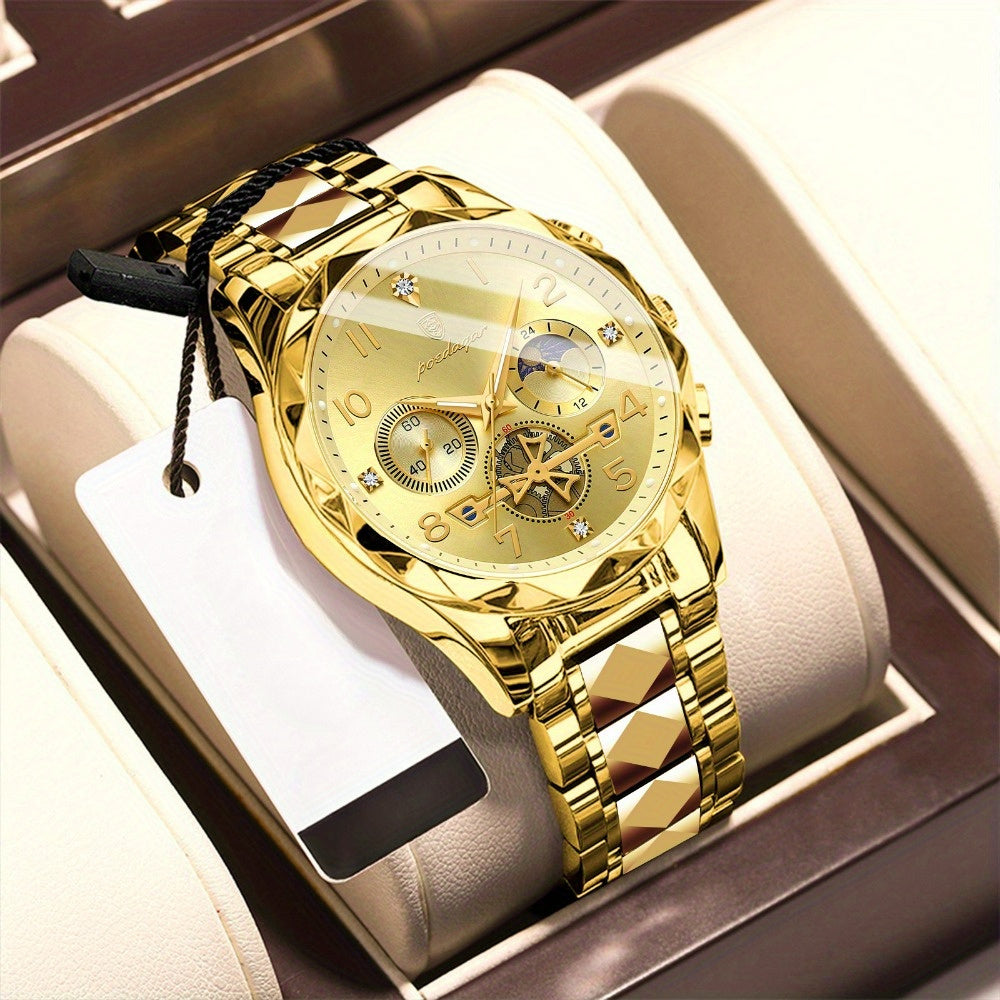 Men's Multifunction Sport Chronograph Watch – Waterproof Quartz Movement with Soft Silicone Strap | Luminous Hands & Auto Date Display