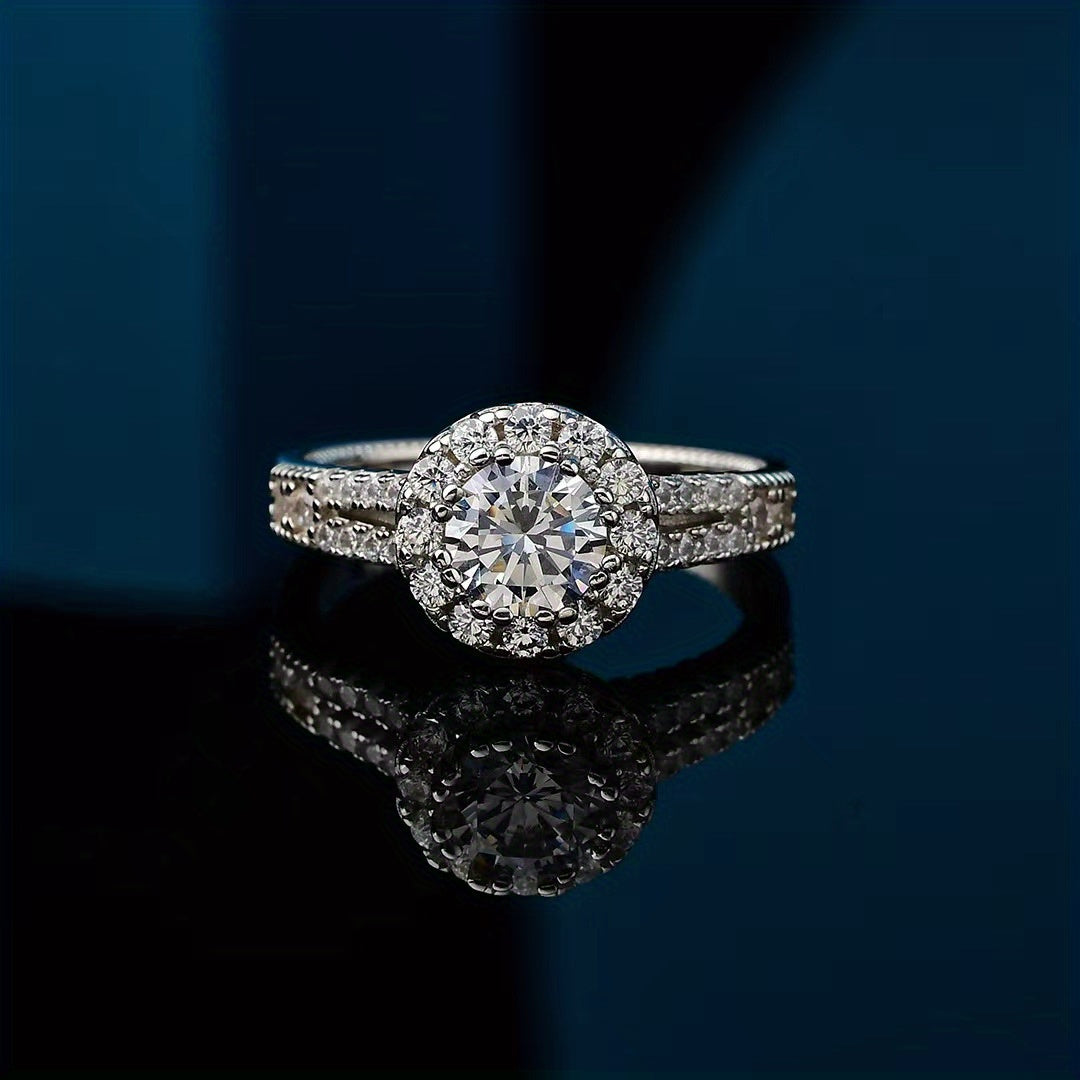 Substantial 2.0 Carat Moissanite Solitaire Ring | 925 Sterling Silver Engagement Band