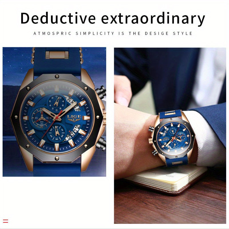 Unisex Chronograph Watch – Luminous Display, Calendar, Quartz Movement | Casual & Sports Watch for Men & Women