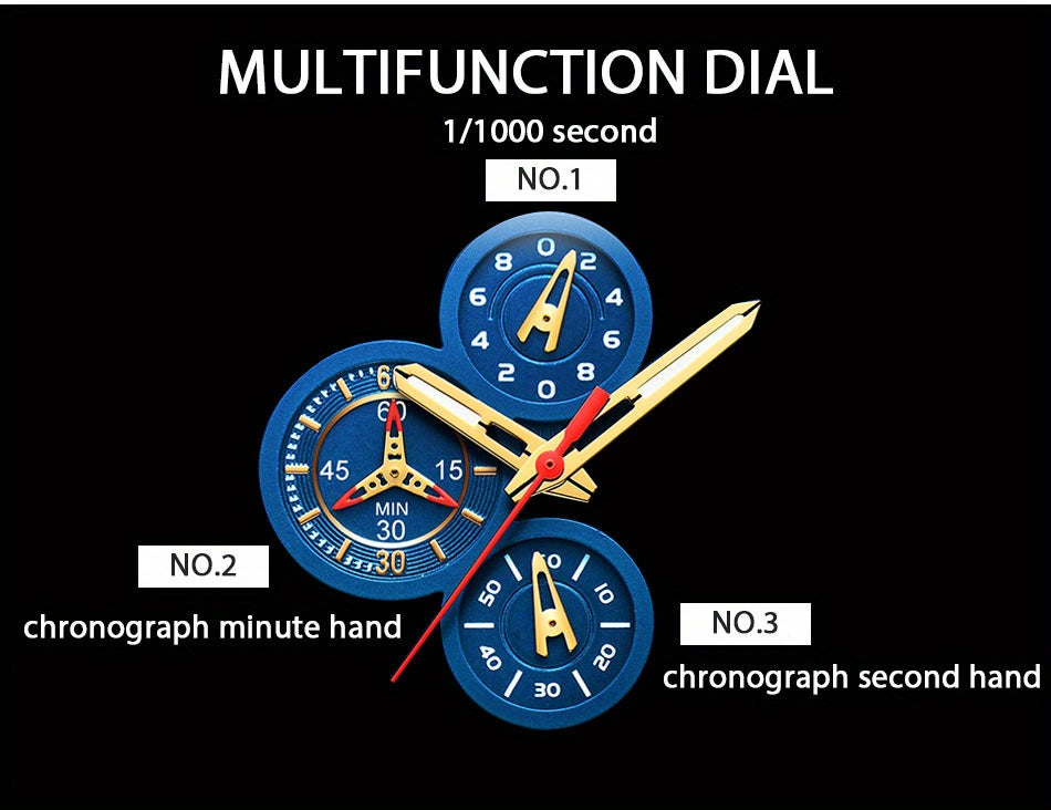 Unisex Chronograph Watch – Luminous Display, Calendar, Quartz Movement | Casual & Sports Watch for Men & Women