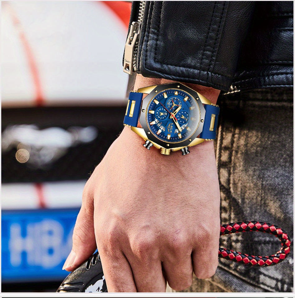 Unisex Chronograph Watch – Luminous Display, Calendar, Quartz Movement | Casual & Sports Watch for Men & Women