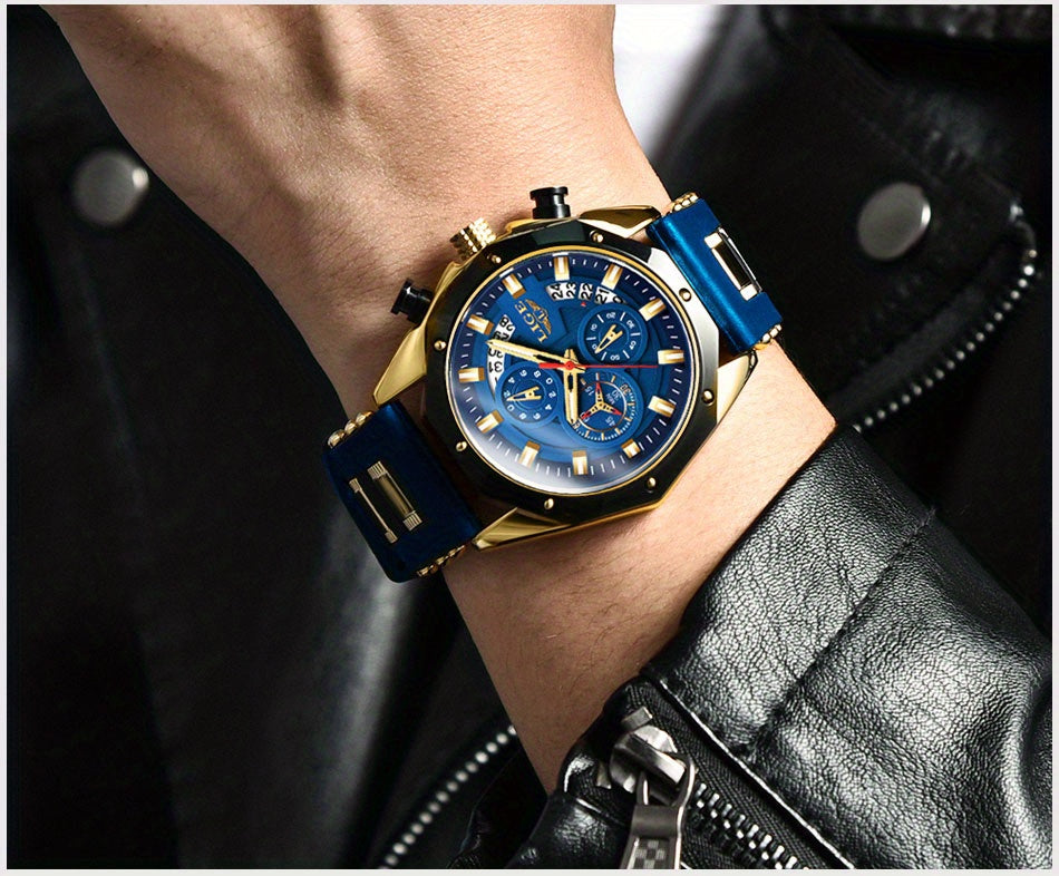 Unisex Chronograph Watch – Luminous Display, Calendar, Quartz Movement | Casual & Sports Watch for Men & Women