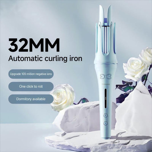 Fully Automatic 32mm Curling Iron with Negative Ion Technology – Long-Lasting Large Curls & Waves | Anti-Frizz, Heat-Protected Styling Wand for Salon-Quality Hair