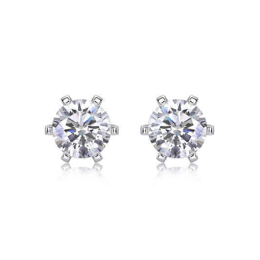 "Quiet Luxury" Moissanite Stud Earrings – S925 Sterling Silver Solitaire Studs | Minimalist Brilliant Cut Diamond Alternative