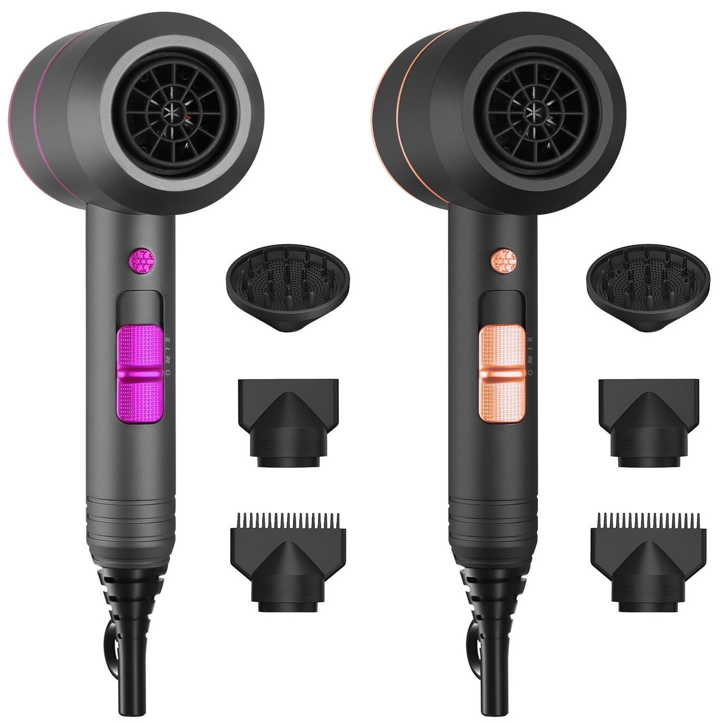 1800W Professional Compact Hair Dryer – Fast Drying Blow Dryer with Diffuser, Concentrator & Comb | 3 Heat Settings & ALCI Safety Plug