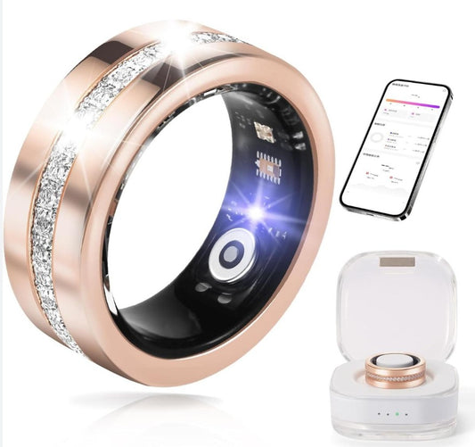 2025 New Rose Gold Diamond Smart Ring