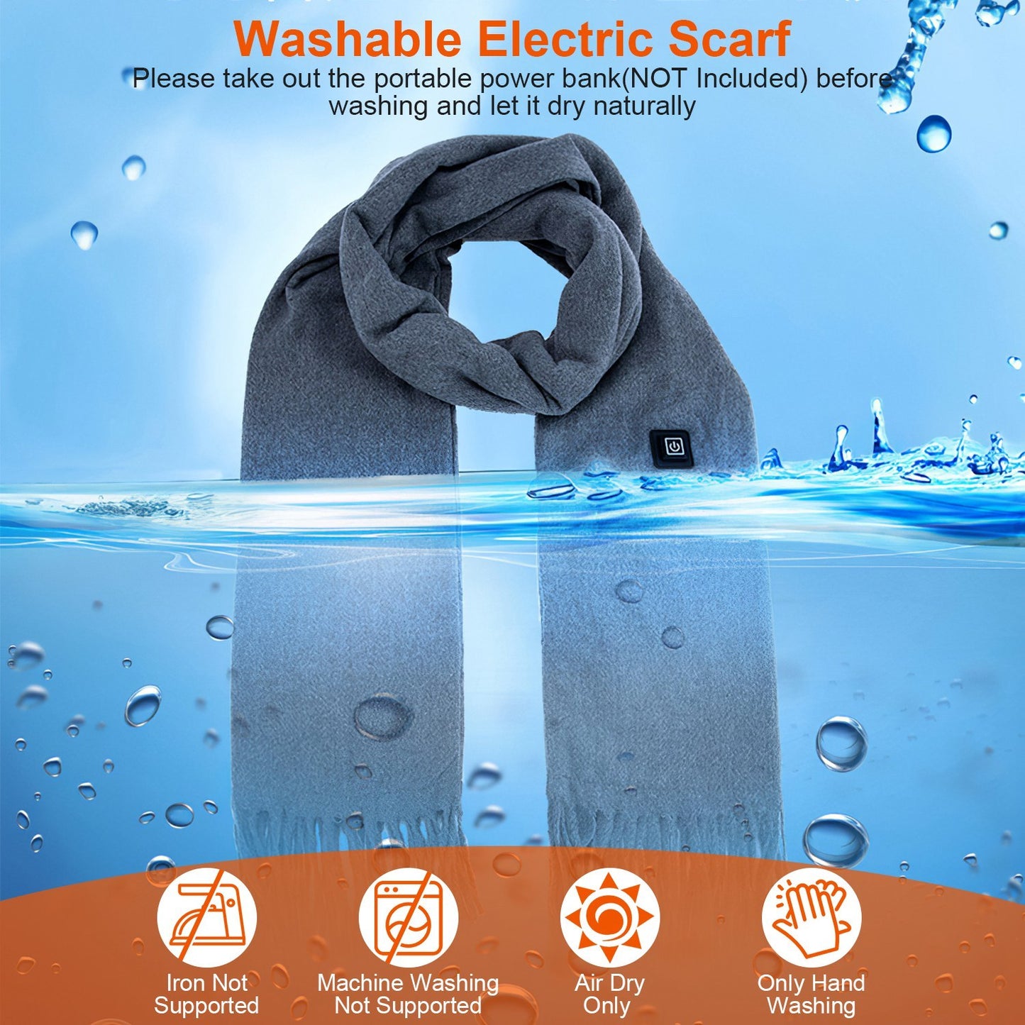 Smart USB Electric Heated Scarf – Unisex Thermal Neck Warmer with 3 Temperature Settings | Soft Fleece Winter Wrap for Skiing & Commuting