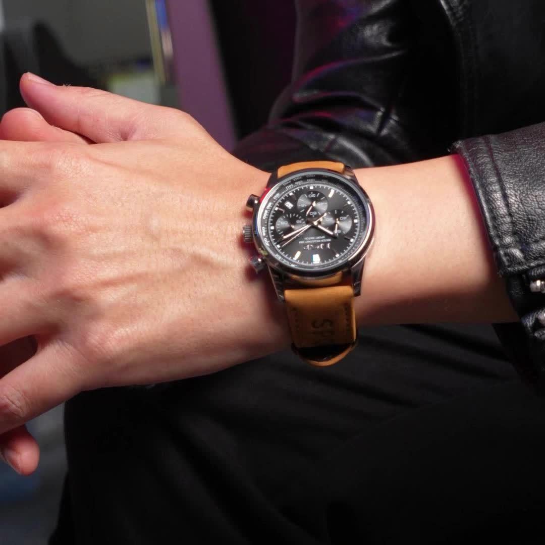 Unisex Business Casual Quartz Watch – Luminous Display, Calendar, Chronograph Subdials, Classic Leather Strap | Stylish Gift for Men & Women