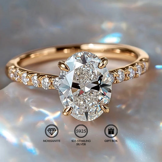 Breathtaking Pigeon Egg Moissanite Ring (1/2/3 Carat) – 925 Sterling Silver | Stunning Proposal & Anniversary Ring with Diamond-Like Brilliance