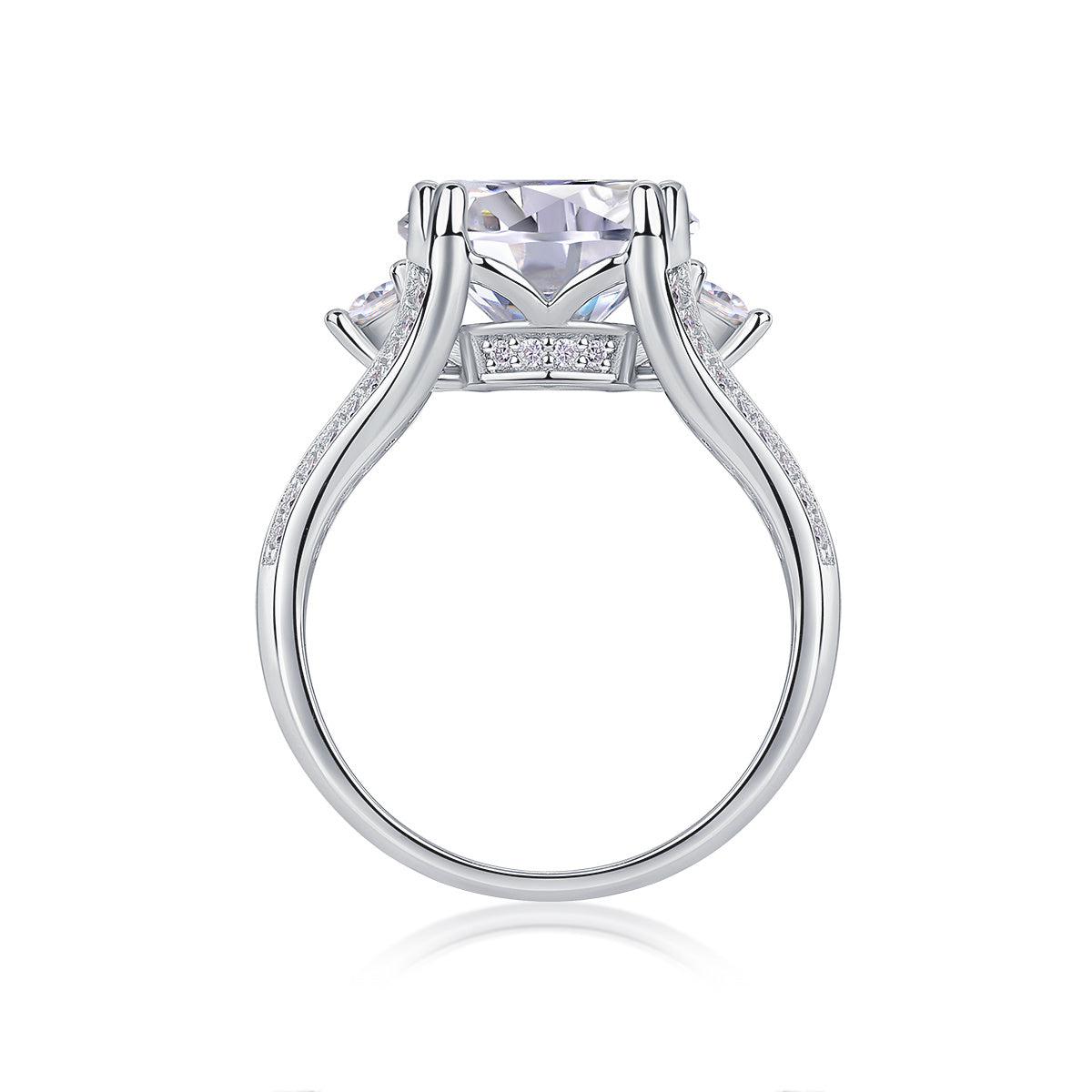 5 Carat Moissanite Luxury Solitaire Ring – S925 Sterling Silver with Platinum Plating | High-Brilliance Statement Engagement Jewelry