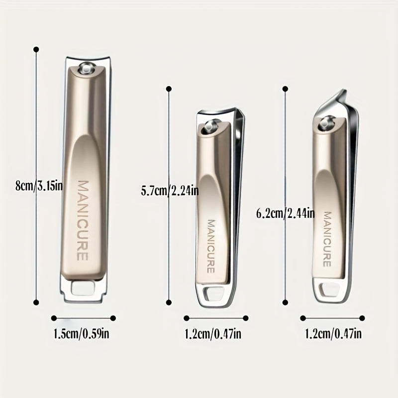 5‑Piece Heavy‑Duty Stainless Steel Nail Clipper Set – Anti‑Splash Rotating Bag, German Scissors, Nail File & Carrying Case