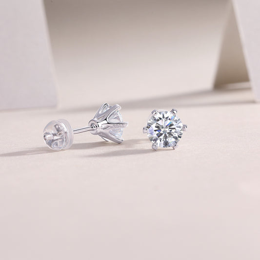 "Quiet Luxury" Moissanite Stud Earrings – S925 Sterling Silver Solitaire Studs | Minimalist Brilliant Cut Diamond Alternative