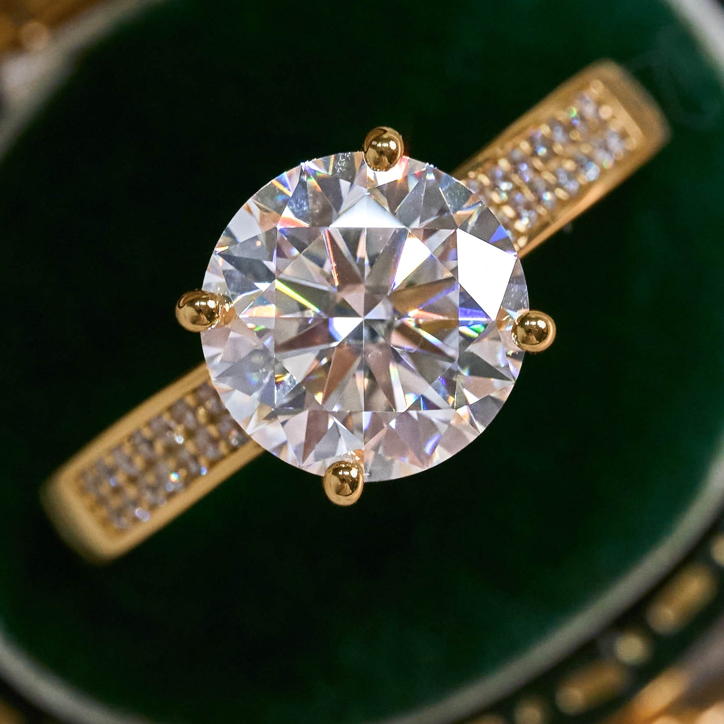 Spectacular 3.0 Carat Moissanite Solitaire Ring | 18k Gold Plated 925 Sterling Silver | Unisex Statement Design