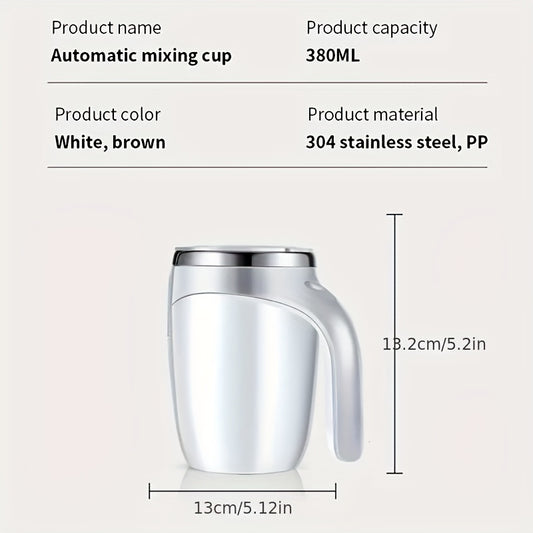 Automatic Self-Stirring Coffee Mug – Large Capacity Magnetic Mixing Cup | Portable Stainless Steel Travel Tumbler (Battery Operated)