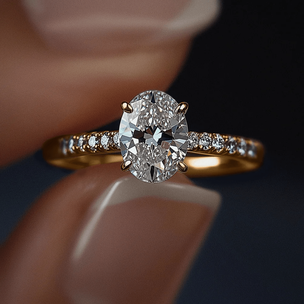 Breathtaking Pigeon Egg Moissanite Ring (1/2/3 Carat) – 925 Sterling Silver | Stunning Proposal & Anniversary Ring with Diamond-Like Brilliance