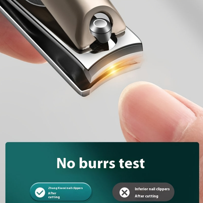 5‑Piece Heavy‑Duty Stainless Steel Nail Clipper Set – Anti‑Splash Rotating Bag, German Scissors, Nail File & Carrying Case