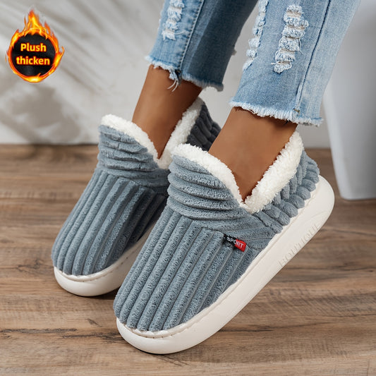 Women's Plush Faux Fur Winter Slippers - Warm Indoor/Outdoor House Shoes | Non-Slip PU Sole, Cushioned Footbed