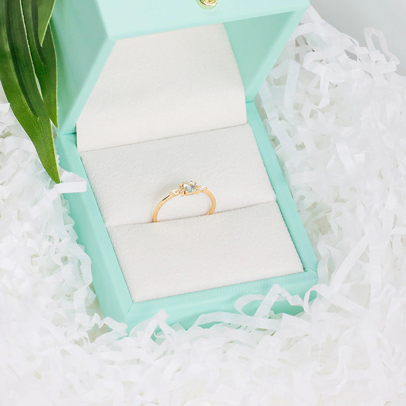 Women's S925 Sterling Silver Ring with Sky Blue Gemstone – Elegant Solitaire Design | Hypoallergenic, Tarnish-Resistant, Adjustable Fit