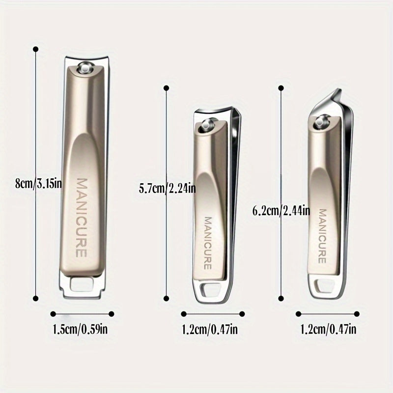 5‑Piece Heavy‑Duty Stainless Steel Nail Clipper Set – Anti‑Splash Rotating Bag, German Scissors, Nail File & Carrying Case