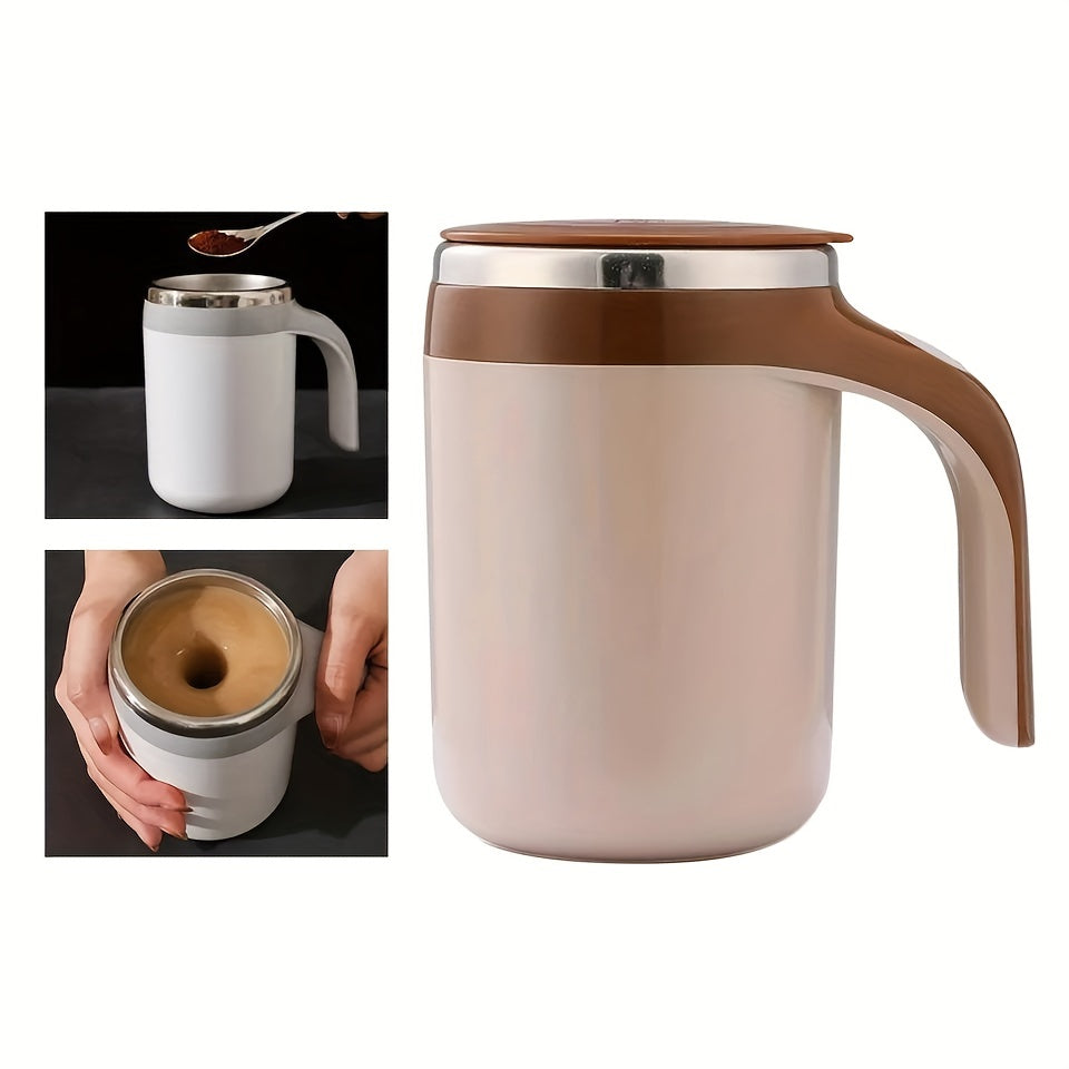 Automatic Self-Stirring Coffee Mug – Large Capacity Magnetic Mixing Cup | Portable Stainless Steel Travel Tumbler (Battery Operated)