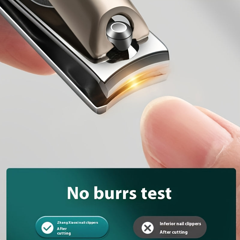 5‑Piece Heavy‑Duty Stainless Steel Nail Clipper Set – Anti‑Splash Rotating Bag, German Scissors, Nail File & Carrying Case