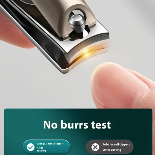 5‑Piece Heavy‑Duty Stainless Steel Nail Clipper Set – Anti‑Splash Rotating Bag, German Scissors, Nail File & Carrying Case