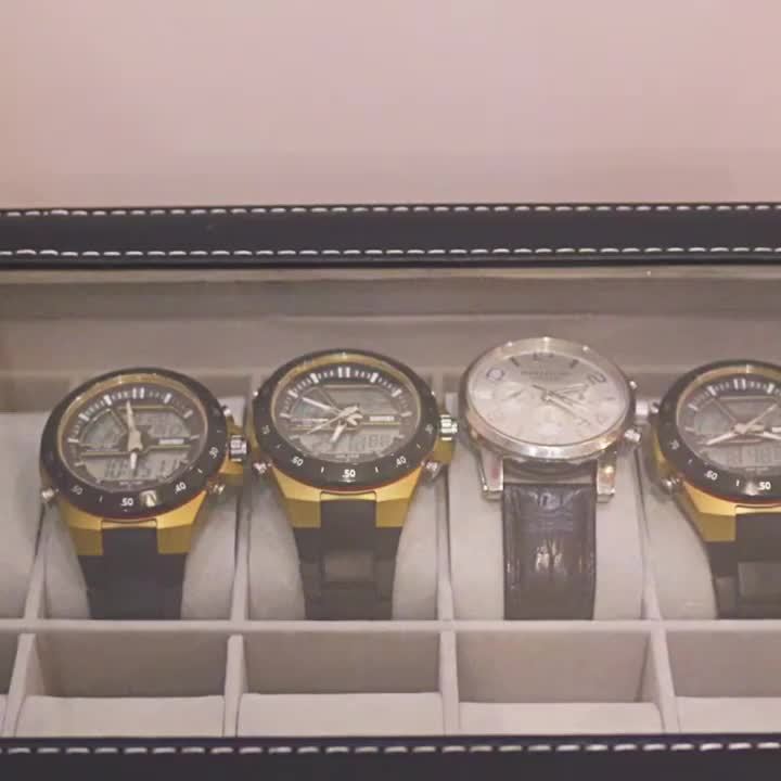 Portable 12-Slot Dual-Layer Watch & Jewelry Display Box – Premium PU Leather Storage Case | Elegant Gift for Christmas, Halloween & Special Occasions