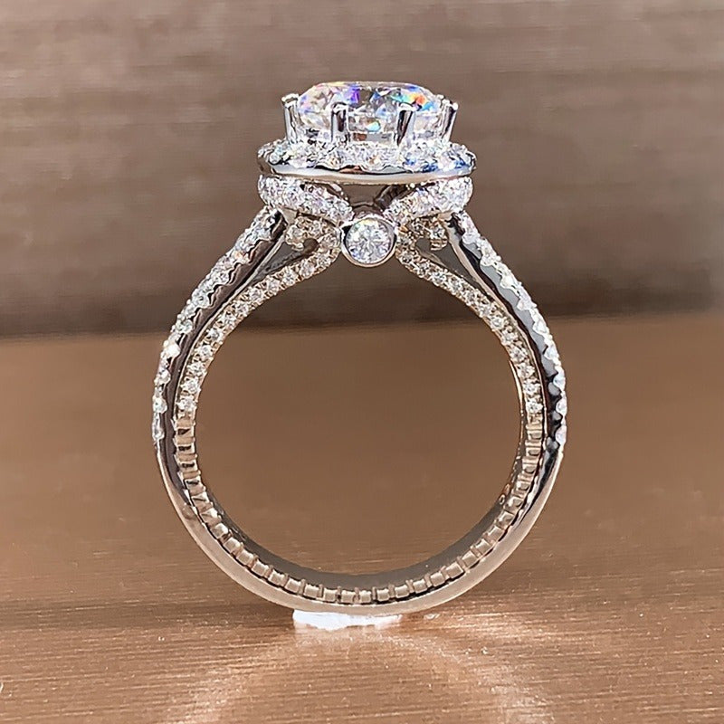 Substantial 2.0 Carat Moissanite Solitaire Ring | 925 Sterling Silver Engagement Band