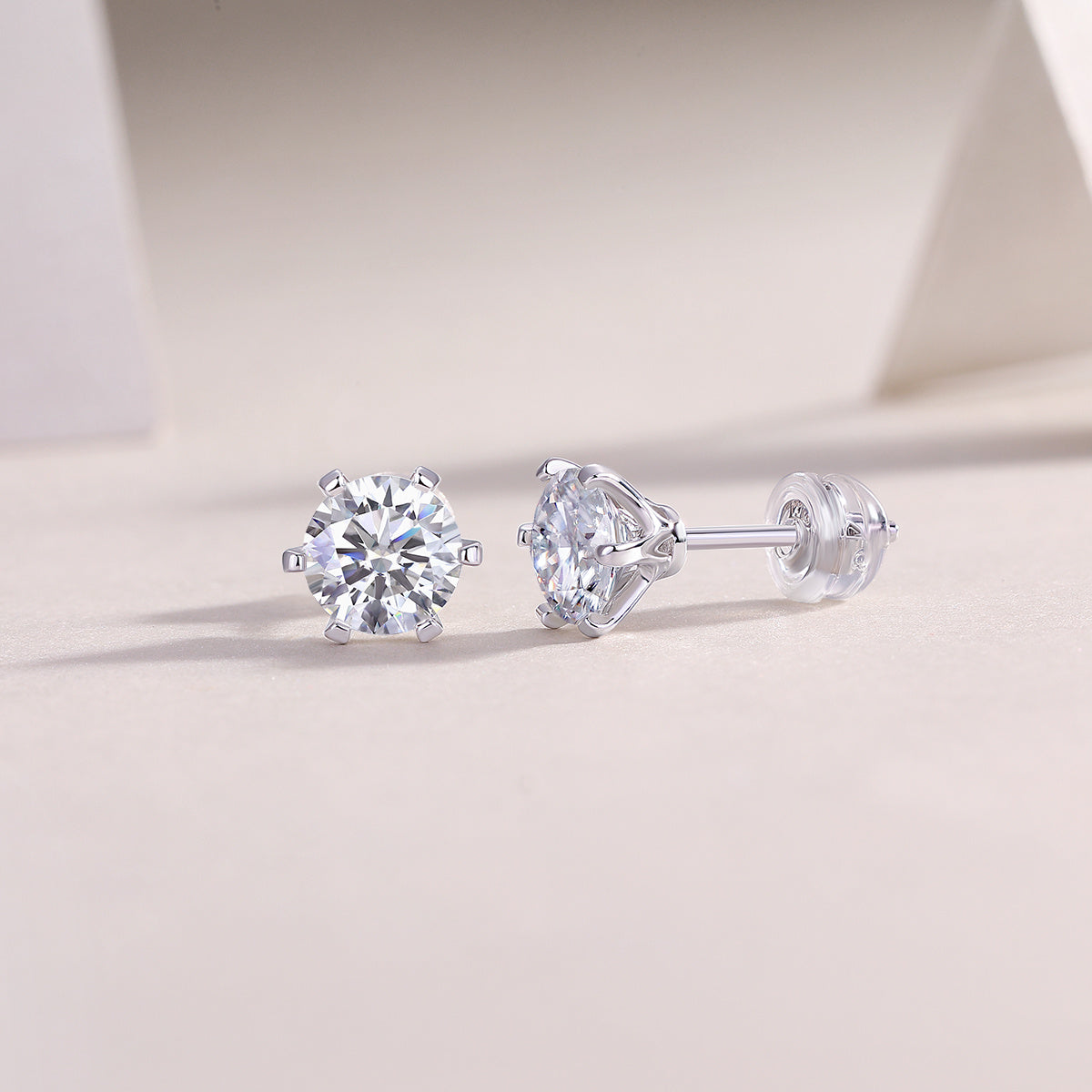 "Quiet Luxury" Moissanite Stud Earrings – S925 Sterling Silver Solitaire Studs | Minimalist Brilliant Cut Diamond Alternative